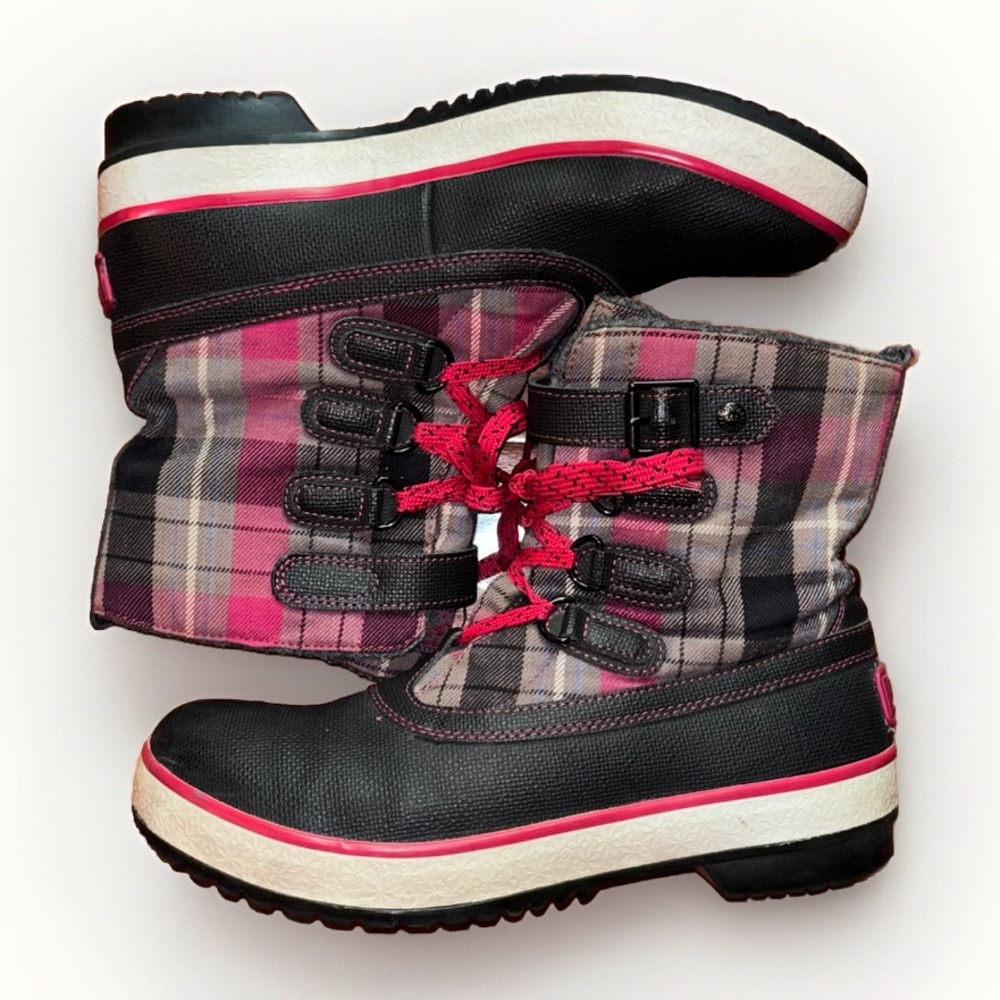 UGG Plaid Black and Pink Winter Boots